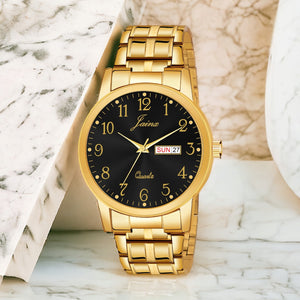 Jainx Premium Day & Date Feature Black Dial Analogue Watch For Men - JM1178