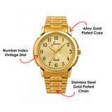 Jainx Premium Golden Chain Analog Wrist Watch for Men - JM1197