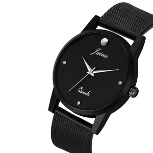 Jainx Black Dial Black Silicone Mesh Strap Analog Watch - For Men JM351