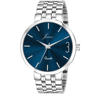 Jainx Men'S Blue Dial Analog Watch With Stainless Steel Chain - JM7139