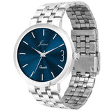 Jainx Men'S Blue Dial Analog Watch With Stainless Steel Chain - JM7139