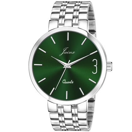 Jainx JM7140 Green Dial Stainless Steel Chain Analog Watch - For Men