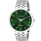Jainx JM7140 Green Dial Stainless Steel Chain Analog Watch - For Men