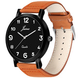 Jainx Stylish Men'S Analog Watch: Black Dial With Brown Leather Strap - JM7141