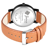 Jainx Stylish Men'S Analog Watch: Black Dial With Brown Leather Strap - JM7141