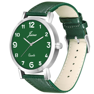 Jainx Men'S Green Leather Strap Analogue Watch - JM7142