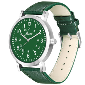 Jainx Men'S Green Leather Strap Analogue Watch - JM7143