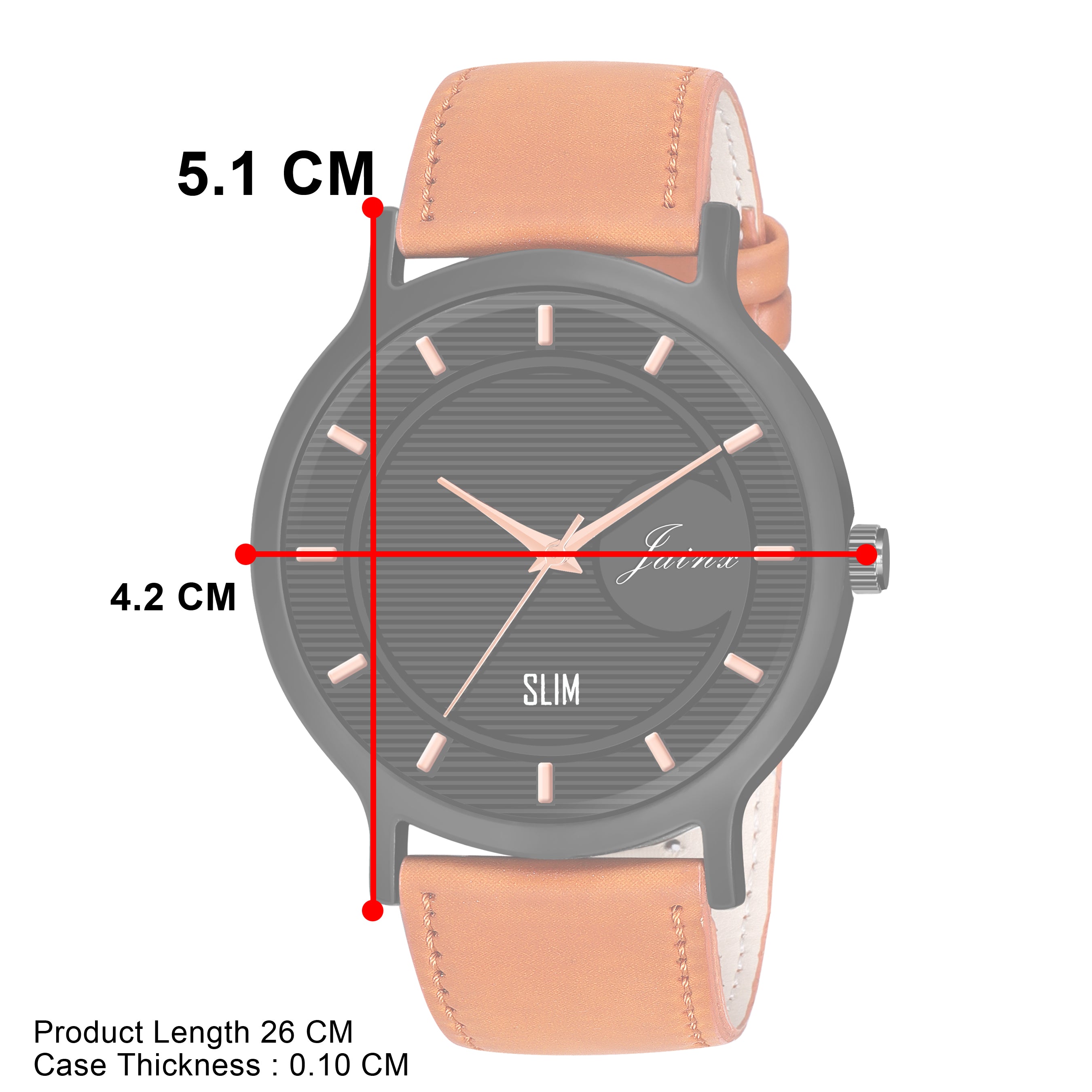 Jainx Slim Black Dial Leather Strap Analog Watch - for Men JM7150 - Jainx Store