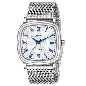 Jainx Silver Dial Steel Chain Analog Wrist Watch For Men - JM7159