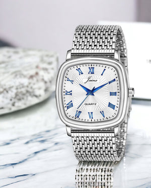 Jainx Silver Dial Steel Chain Analog Wrist Watch For Men - JM7159