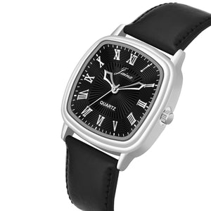 Jainx Black Dial Black Leather Strap Watch For Men - JM7160