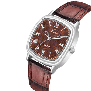 Jainx Brown Dial Brown Leather Strap Watch For Men - JM7161