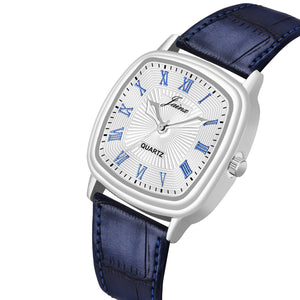 Jainx Silver Dial Blue Leather Strap Watch For Men - JM7162