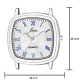 Jainx Silver Dial Blue Leather Strap Watch For Men - JM7162