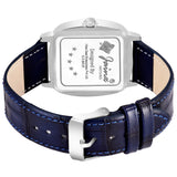 Jainx Silver Dial Blue Leather Strap Watch For Men - JM7162
