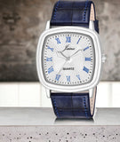 Jainx Silver Dial Blue Leather Strap Watch For Men - JM7162