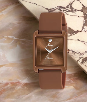 Jainx Square Shape Silicone Strap Analog Wrist Watch For Men - JM7169