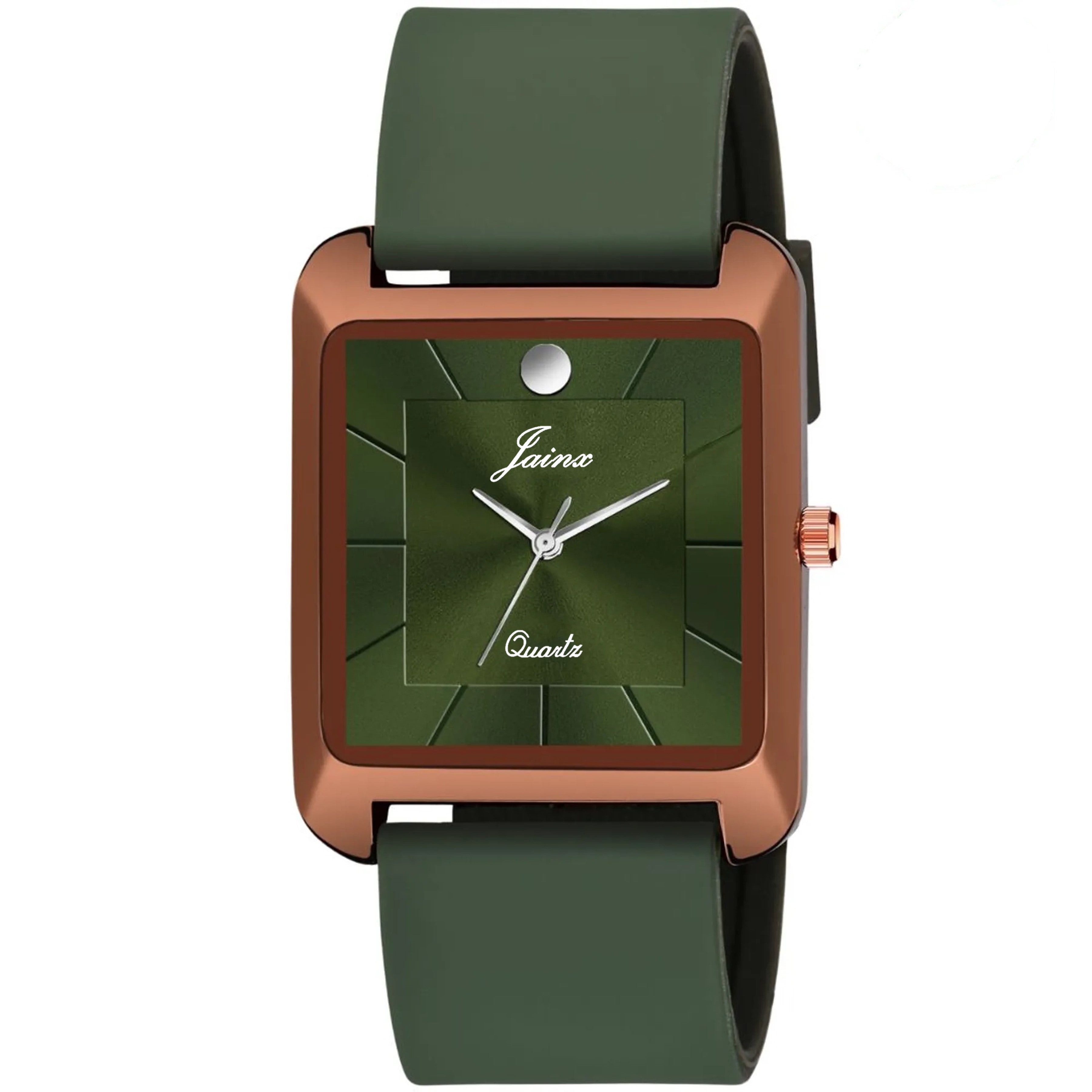 Jainx Square Shape Silicone Strap Analog Wrist Watch for Men - JM7170 - Jainx Store
