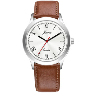 Jainx Silver Dial Brown Leather Strap Analog Wrist Watch for Men - JM7179 - Jainx Store