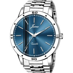 Jainx Blue Dial Steel Chain Analog Wrist Watch For Men - JM7189
