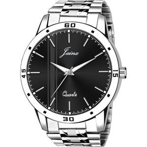 Jainx Black Dial Steel Chain Analog Wrist Watch For Men - JM7190