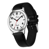 Jainx White Dial Black Leather Band Analog Wrist Watch For Men - JM7191