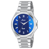 jainx Blue Dial Steel Chain Analog Wrist Watch fot Men - JM7196