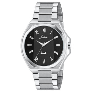 Jainx Black Dial Steel Chain Analog Wrist Watch Fot Men - JM7197