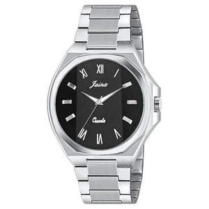 Jainx Black Dial Steel Chain Analog Wrist Watch Fot Men - JM7197