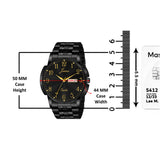 jainx Black Day and Date Steel Chain Analog Watch - for Men JM7201