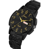 jainx Black Day and Date Steel Chain Analog Watch - for Men JM7201