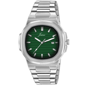 Jainx Green Dial Steel Chain Analog Wrist Watch For Mens - JM7203