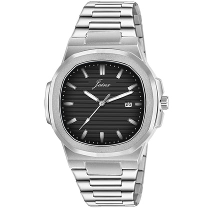 Jainx Black Dial Steel Chain Analog Wrist Watch For Mens - JM7204