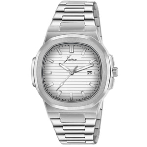 Jainx  Silver Dial Steel Chain Analog Wrist Watch For Mens - JM7205