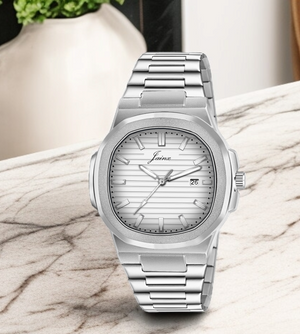 Jainx  Silver Dial Steel Chain Analog Wrist Watch For Mens - JM7205