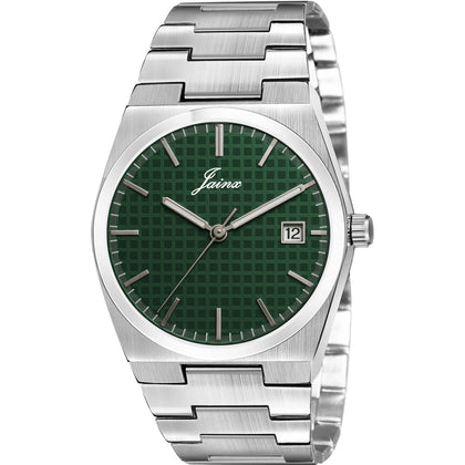 Jainx Green Date Dial Feature Steel Chain Analog Watch  for Men - JM7210