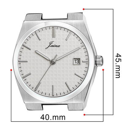 Jainx Silver Date Dial Feature Steel Chain Analog Watch for Men - JM7211