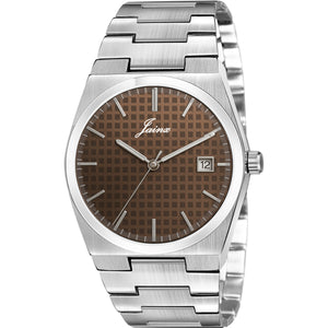 Jainx Brown Date Dial Feature Steel Chain Analog Watch - for Men