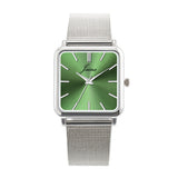 Jainx Minimalist Square Green Dial Steel Chain Analog Wrist Watch for Men
