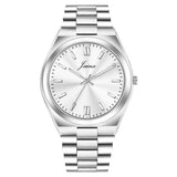 Jainx Metallic Silver Stainless Steel Analog Watch for Men JM7225