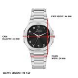 Jainx Black Arabic Dial Stainless Steel Analog Watch for Men – JM7229