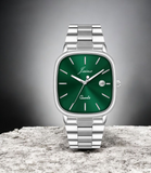 Jainx Emerald Green Square Dial Steel Chain Analog Wrist Watch for Men