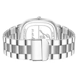 Jainx Navy Blue Square Dial Steel Chain Analog Wrist Watch for Men