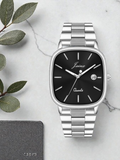 Jainx Jet Black Square Dial Steel Chain Analog Wrist Watch for Men