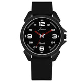 Jainx Matte Black Silicone Band Analog Wrist Watch for Men - JM7241