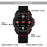 Jainx Matte Black Silicone Band Analog Wrist Watch for Men - JM7241