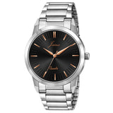 Jainx Black Minimal Dial Steel Chain Analog Wrist Watch for Men - JM7243