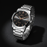 Jainx Black Minimal Dial Steel Chain Analog Wrist Watch for Men - JM7243
