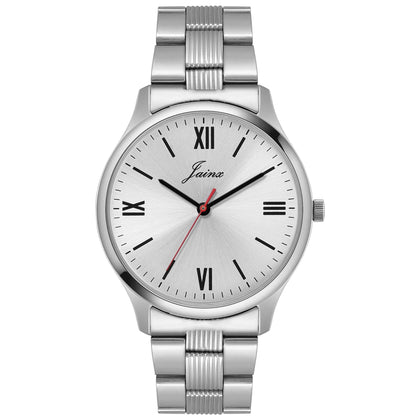 Jainx Silver Stainless Steel Chain Analog Wrist Watch for Men - JM7244