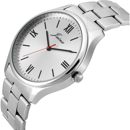 Jainx Silver Stainless Steel Chain Analog Wrist Watch for Men - JM7244